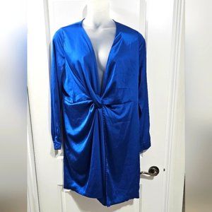 Fashion Nova Blue satin look dress 2x